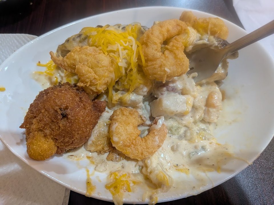 Seafood Stuffed Potato